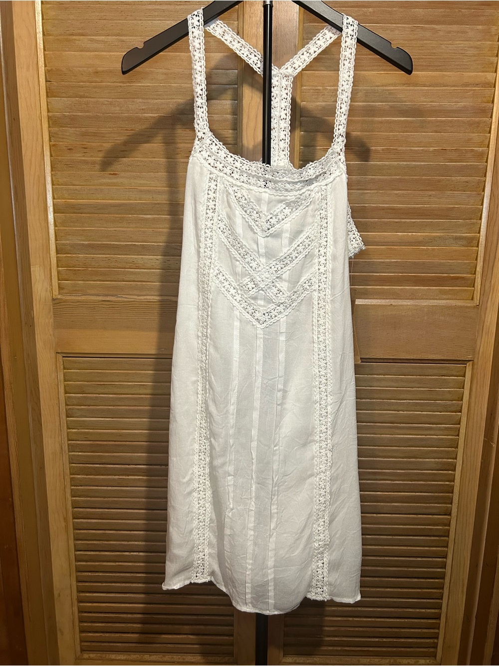 Kersh White Crochet-Trim Mini Dress NWT Size XL